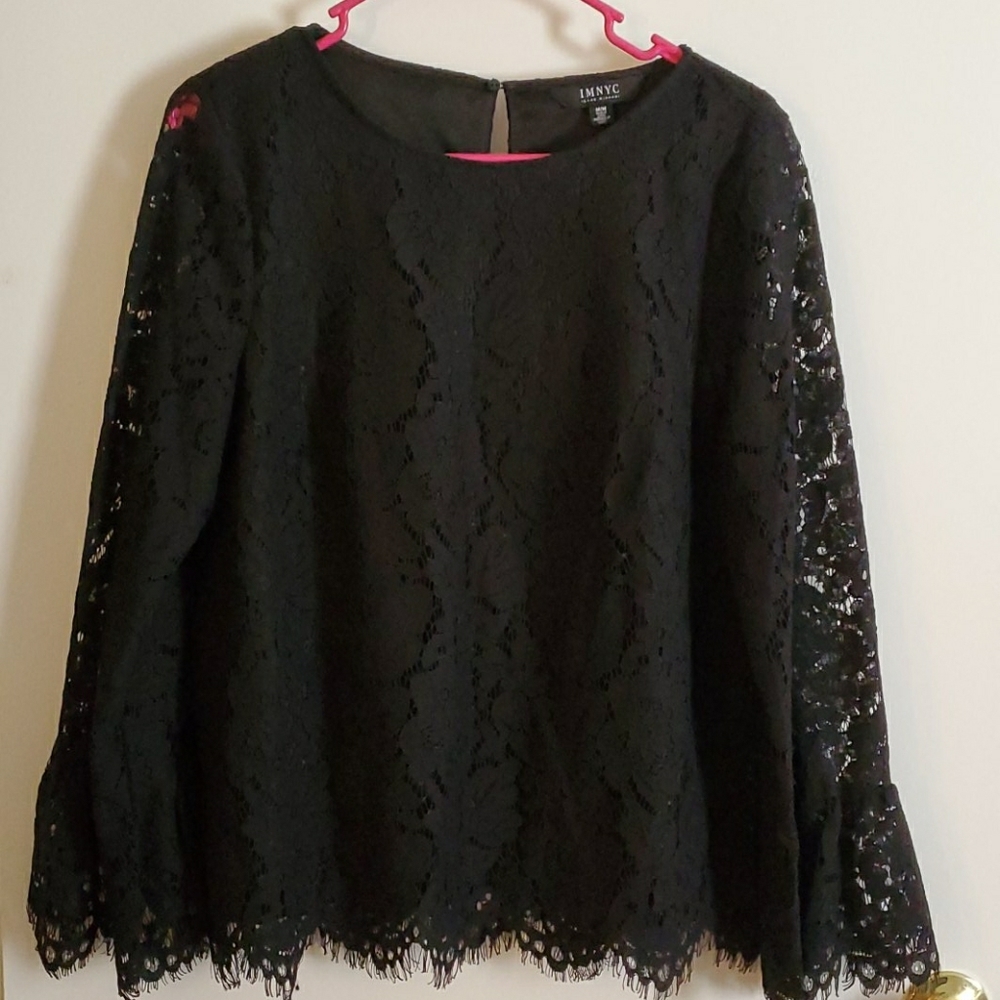 Isaac Mizrahi IMNYC Sz M Black Lace top